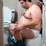 an abdl is helped with toilet training by his mommy